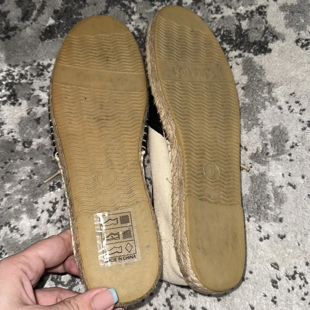 Soludos black and beige color block derby lace up espadrilles